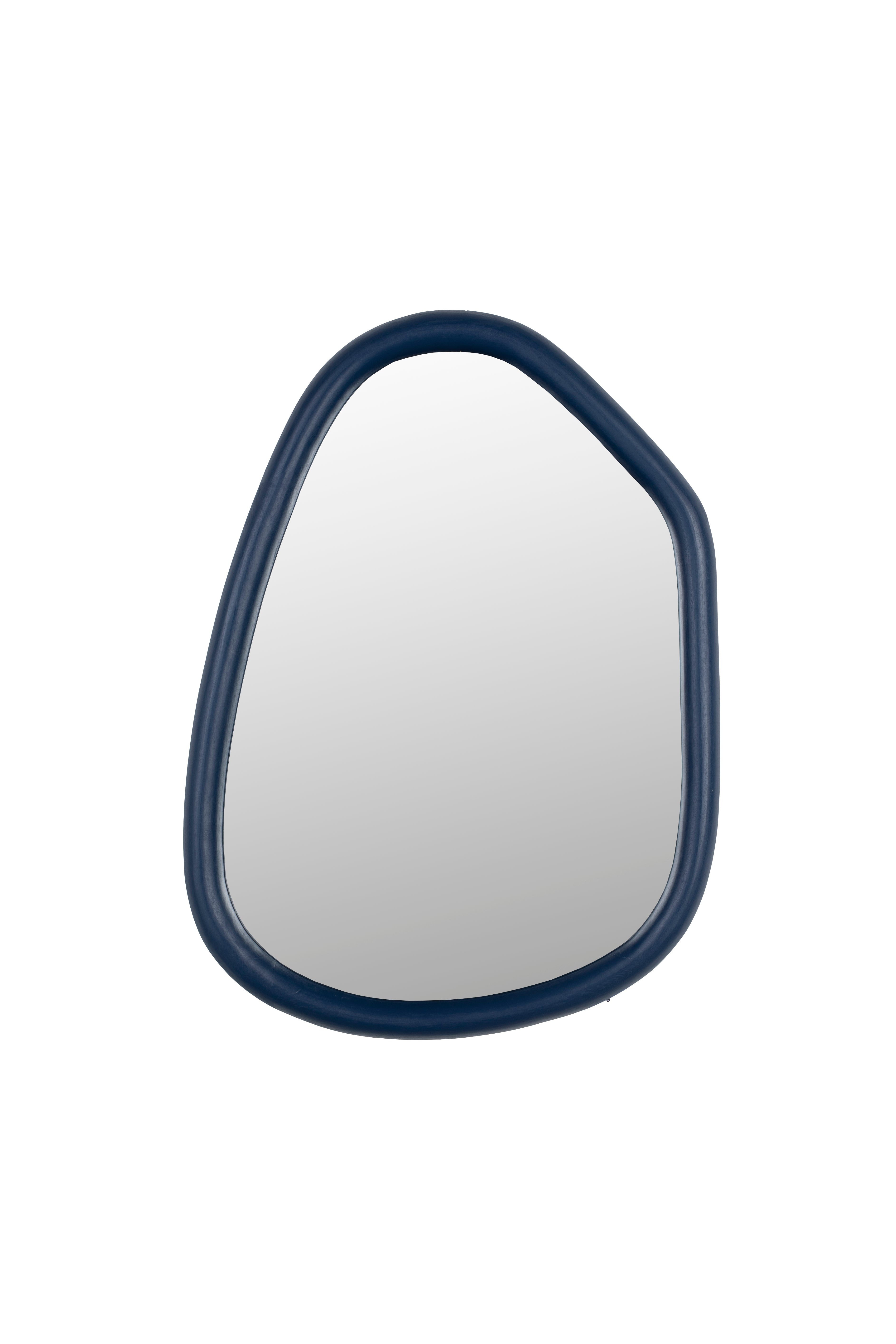 Looks S - Mirror - Mango wood - Navy Blue