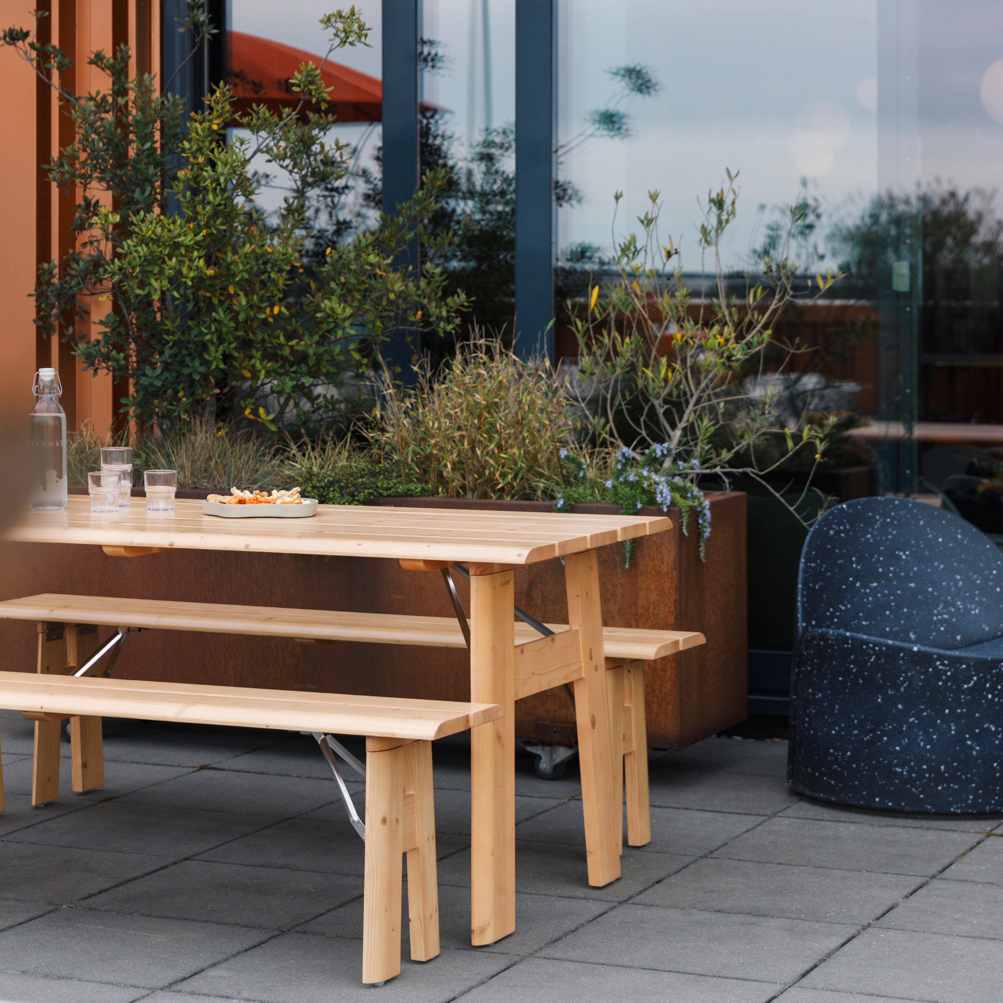Avenue - Outdoor Bench - Pine Wood - Natural/Beige