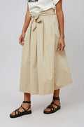 Falda Con Elástico En La Cintura - Beige