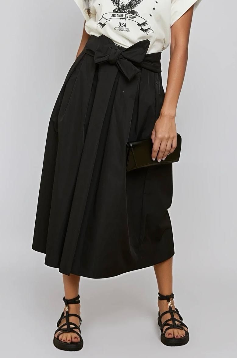 Jupe Avec Élastique Au Niveau De La Taille - Noir