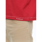 Embroidered Organic Cotton Jersey T-Shirt - Red - Fursac Embroidery