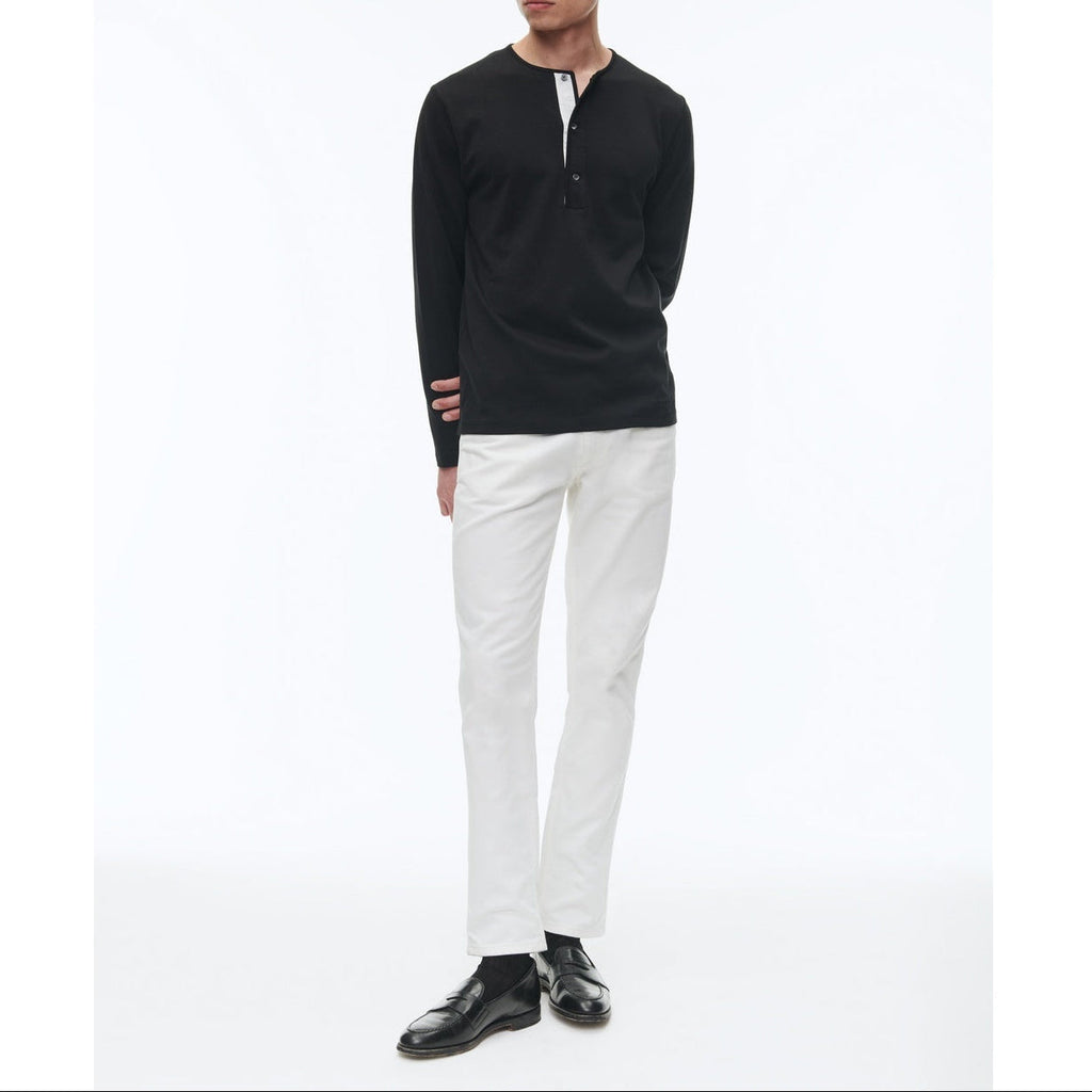 Camiseta Henley Ml - Negro