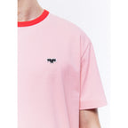 Fursac - T-Shirt Rose Col Rouge Patch Logo - Saumon