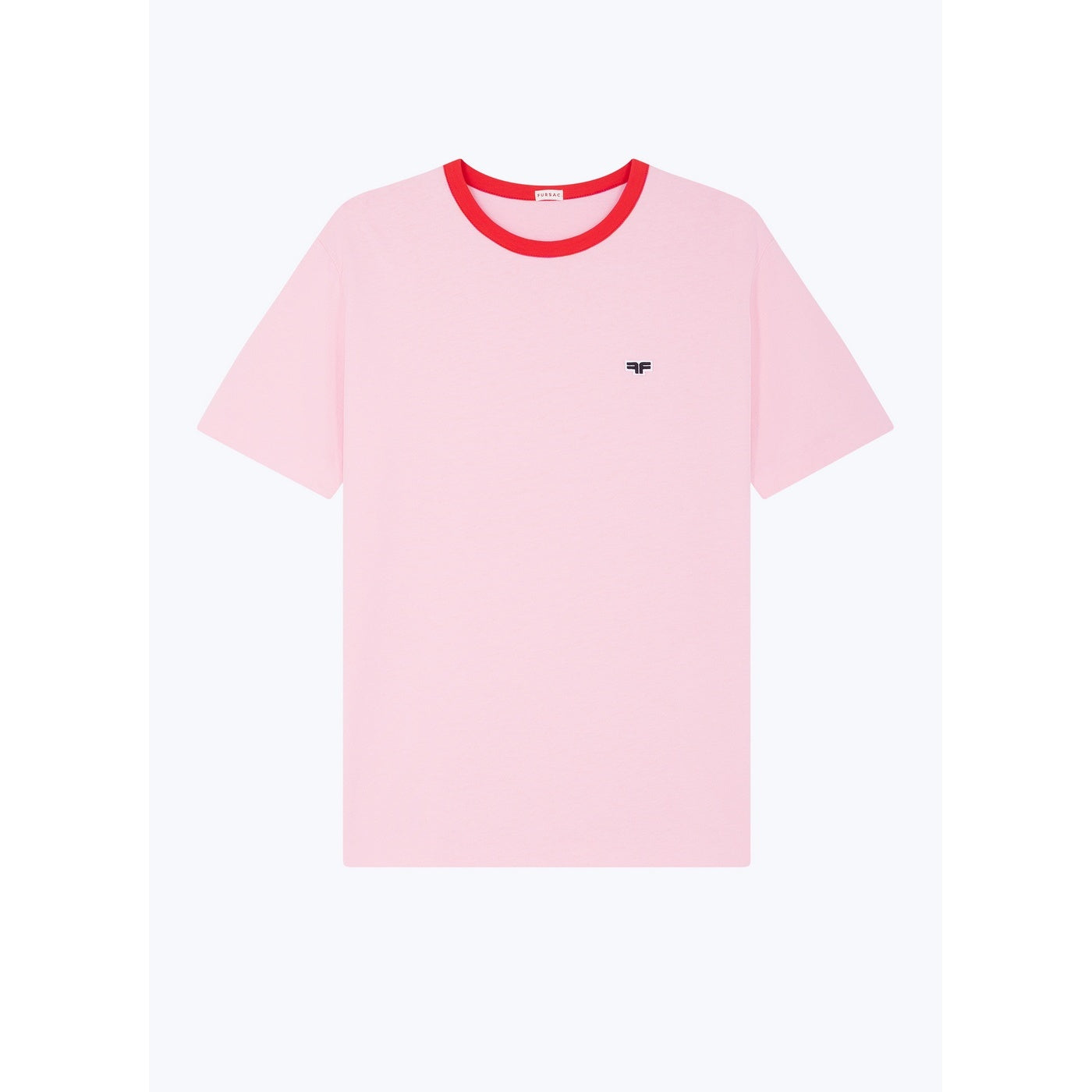 Fursac - T-Shirt Rose Col Rouge Patch Logo - Saumon