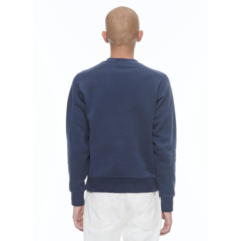 Crew-Neck Cotton Jersey Sweatshirt - Navy Blue