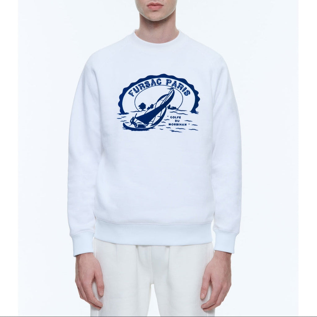 Fursac - Organic Cotton Sweatshirt - White - Golfe du Morbihan Patch