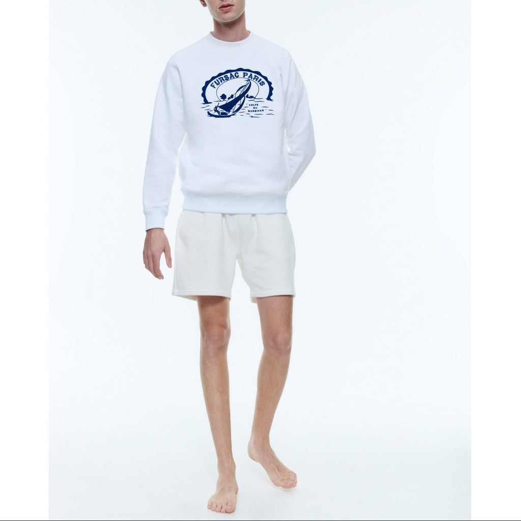 Fursac - Organic Cotton Sweatshirt - White - Golfe du Morbihan Patch