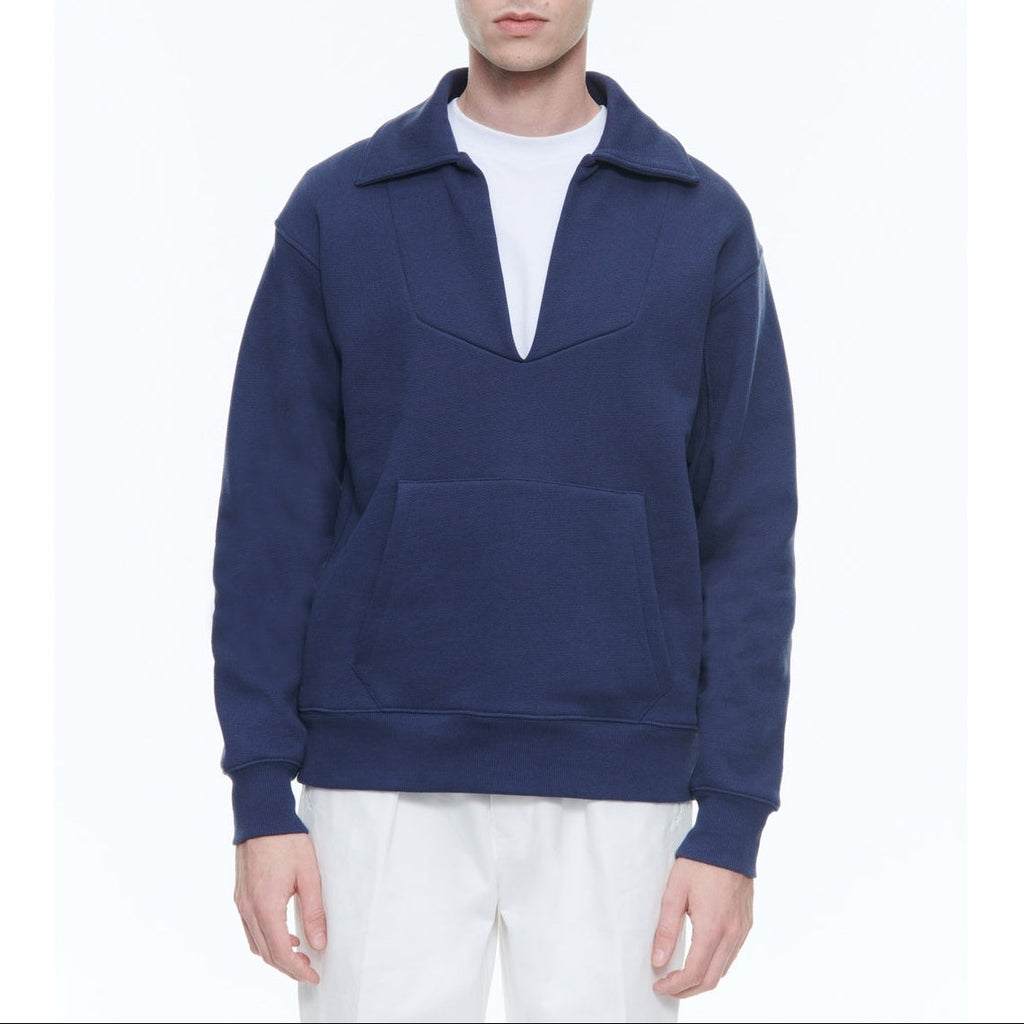 Fursac - Smock Sweatshirt in Organic Cotton - Navy Blue