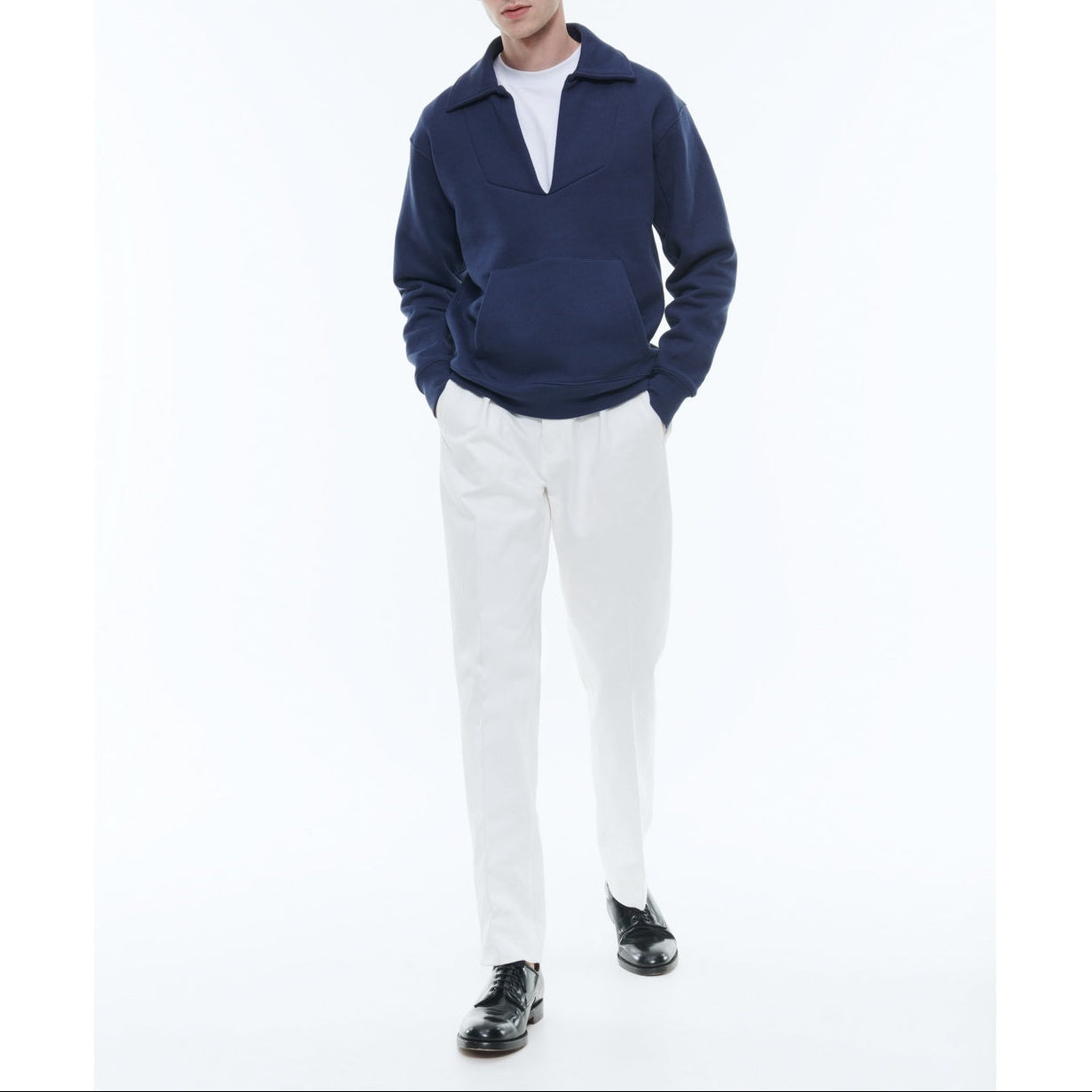 Fursac - Smock Sweatshirt in Organic Cotton - Navy Blue