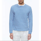 Fursac - T-Shirt Rayé En Coton Biologique - Rayures Blanches Et Bleu Marine