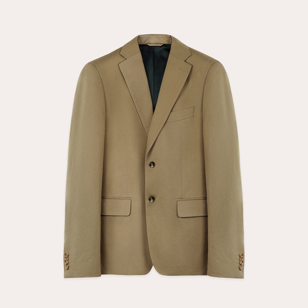 Veste En Lin Et Coton Kaki Clair