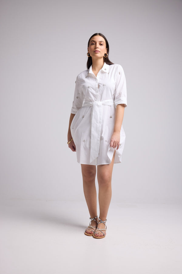 Robe Courte - Jacquy Court Uni - Blanc