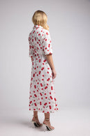 Robe Longue - Blanc Et Rouge