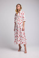 Robe Longue - Blanc Et Rouge