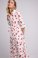 Robe Longue - Blanc Et Rouge
