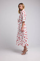 Robe Longue - Blanc Et Rouge