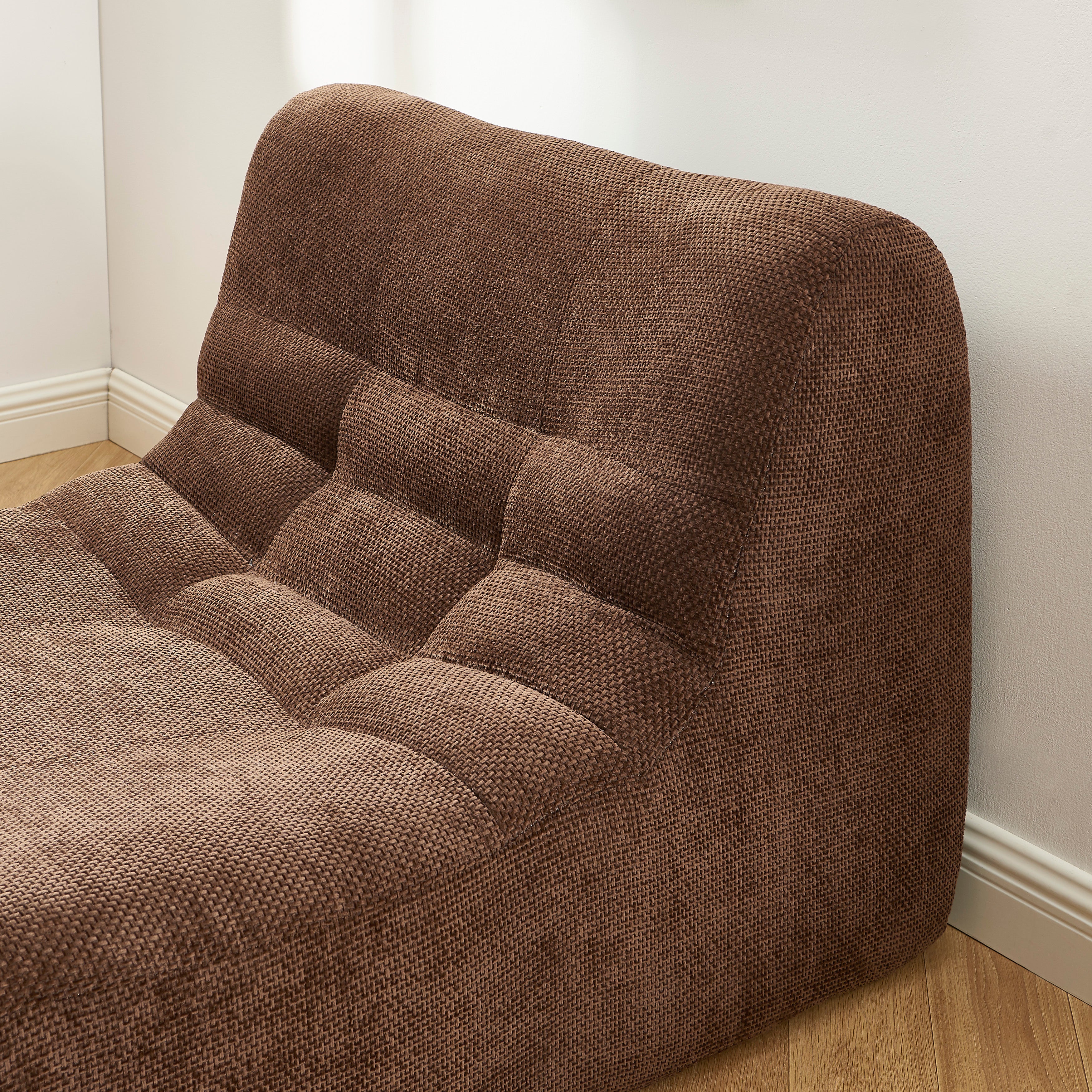 Janis - Chauffeuse Modulable 1 Place - Tissu Chenille - Marron