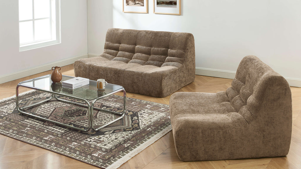 Janis - Chauffeuse - Tissu Chenille - Taupe
