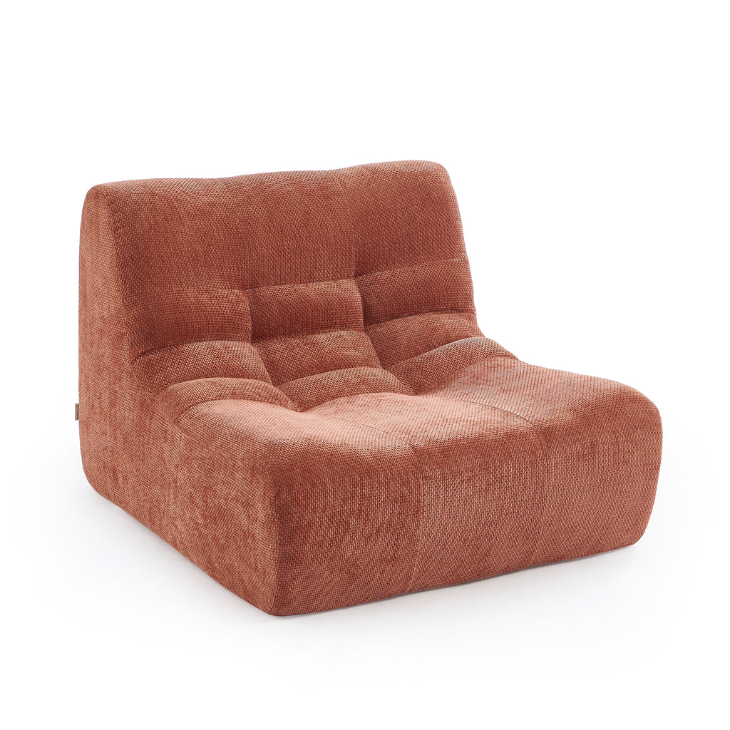 Janis - Modular 1 Seater Chair - Chenille Fabric - Terracotta