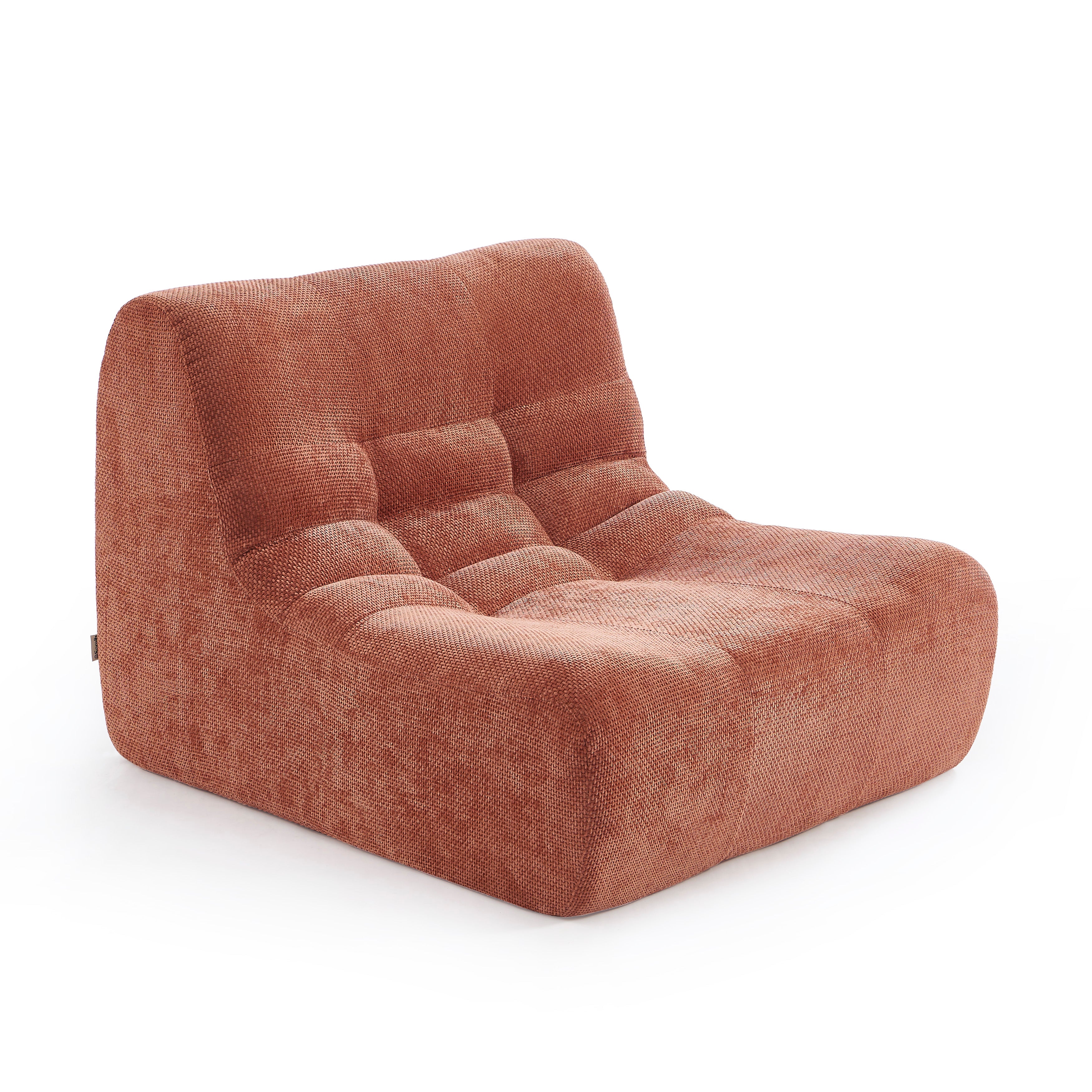 Janis - Modular 1 Seater Chair - Chenille Fabric - Terracotta