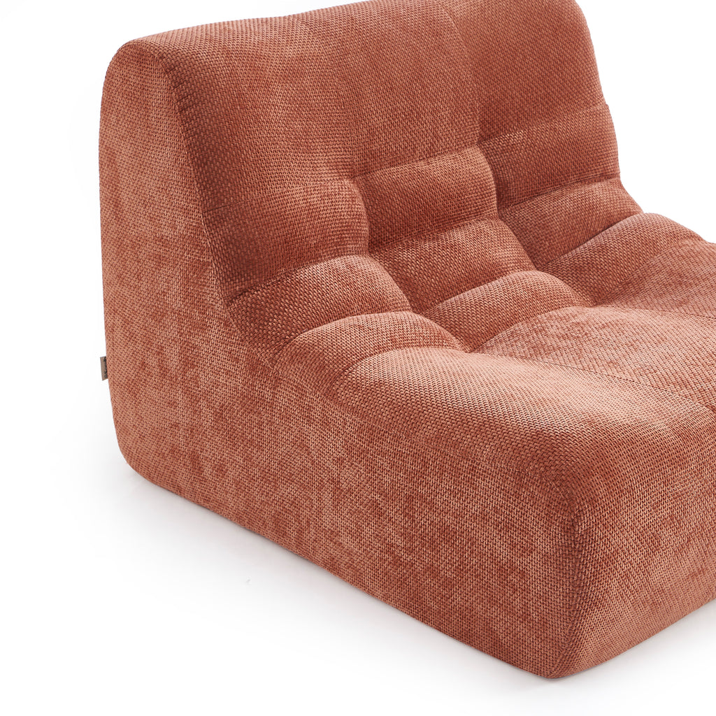 Janis - Modular 1 Seater Chair - Chenille Fabric - Terracotta
