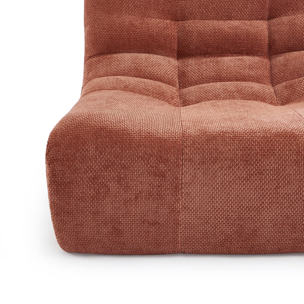 Janis - Modular 1 Seater Chair - Chenille Fabric - Terracotta
