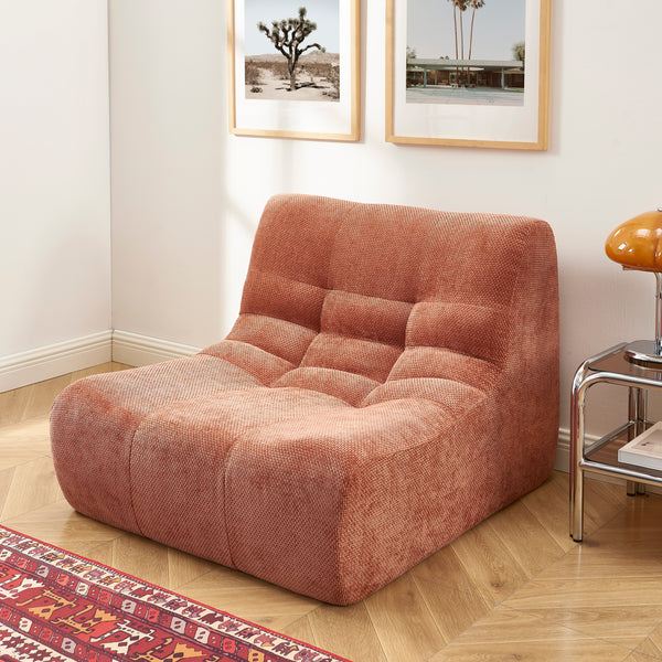 Janis - Chauffeuse - Tissu Chenille - Terracotta