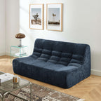 Janis - Banquette 2 Places - Tissu Chenille - Bleu