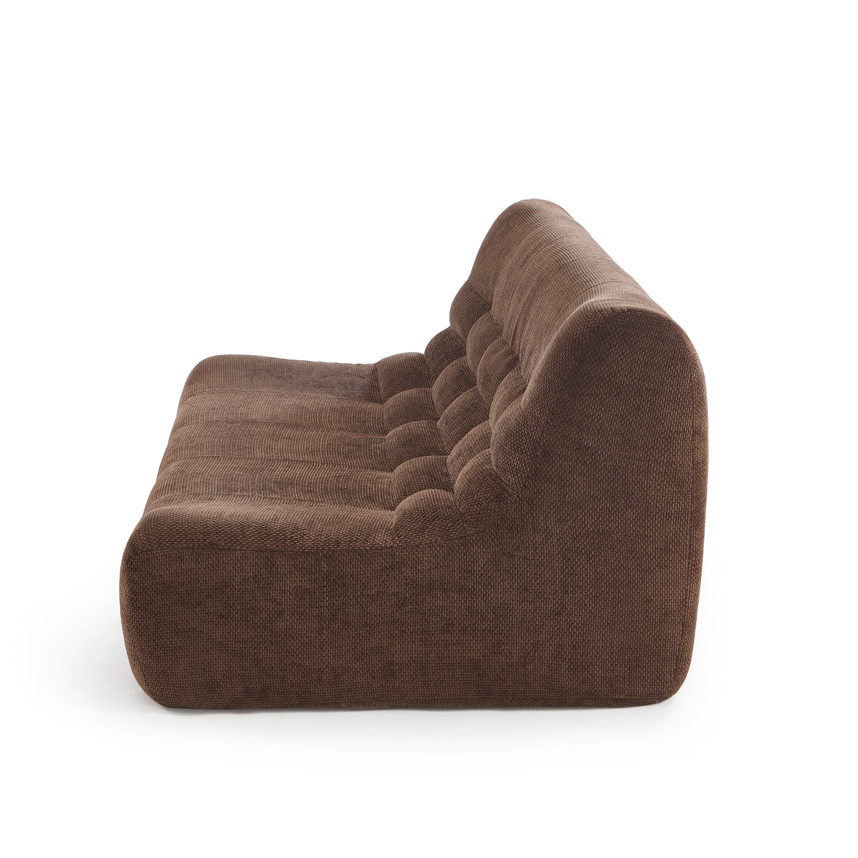 Janis - 2-Seater Modular Bench - Chenille Fabric - Brown