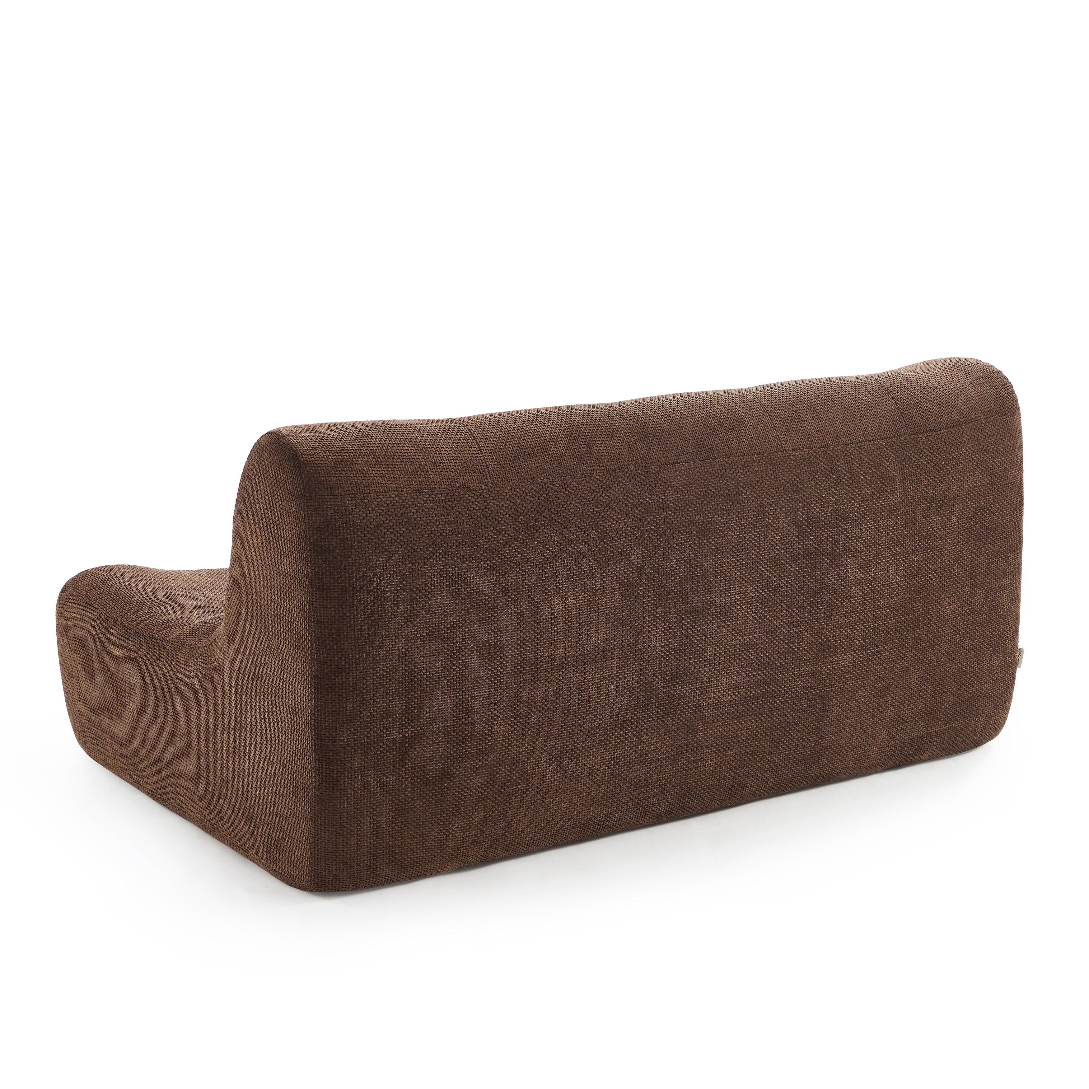 Janis - 2-Seater Modular Bench - Chenille Fabric - Brown