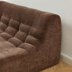 Janis - 2-Seater Modular Bench - Chenille Fabric - Brown