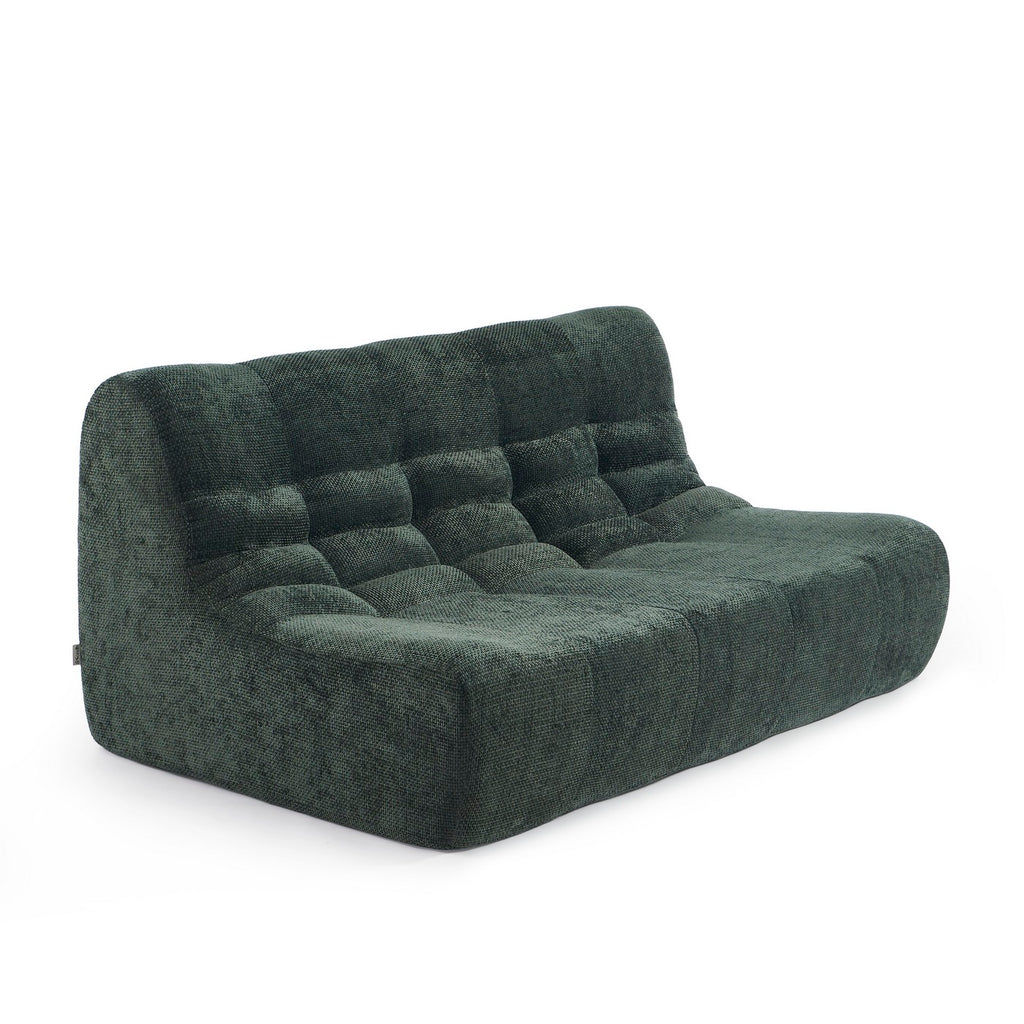 Janis - 2-Seater Modular Bench - Chenille Fabric - Green
