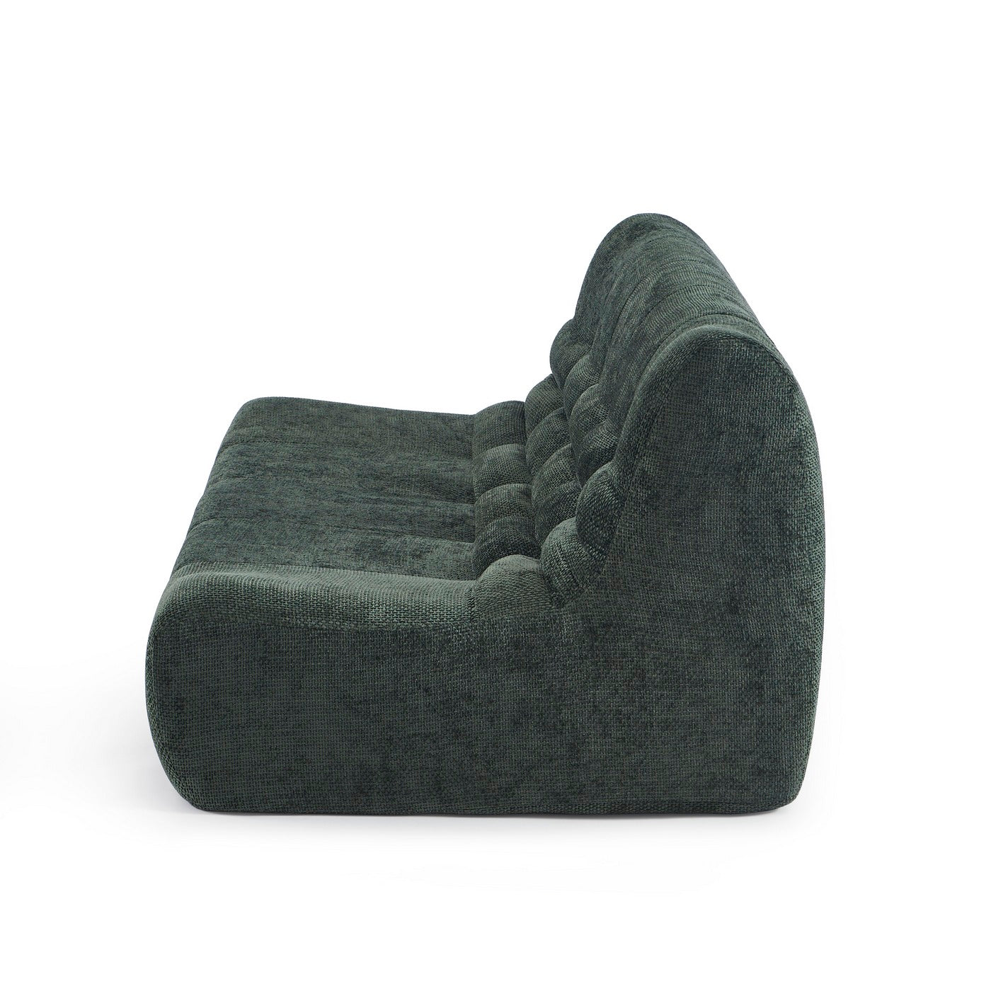 Janis - 2-Seater Modular Bench - Chenille Fabric - Green