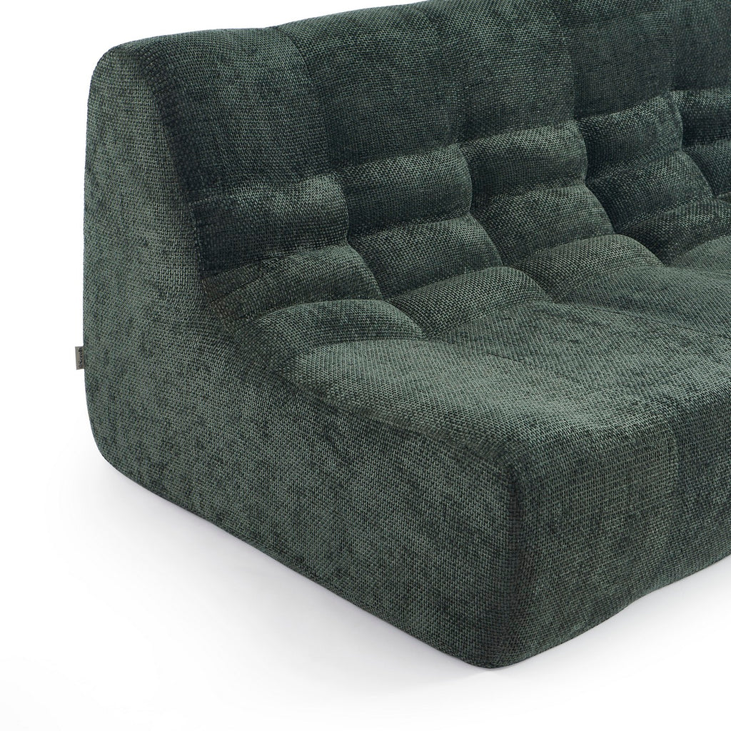 Janis - 2-Seater Modular Bench - Chenille Fabric - Green