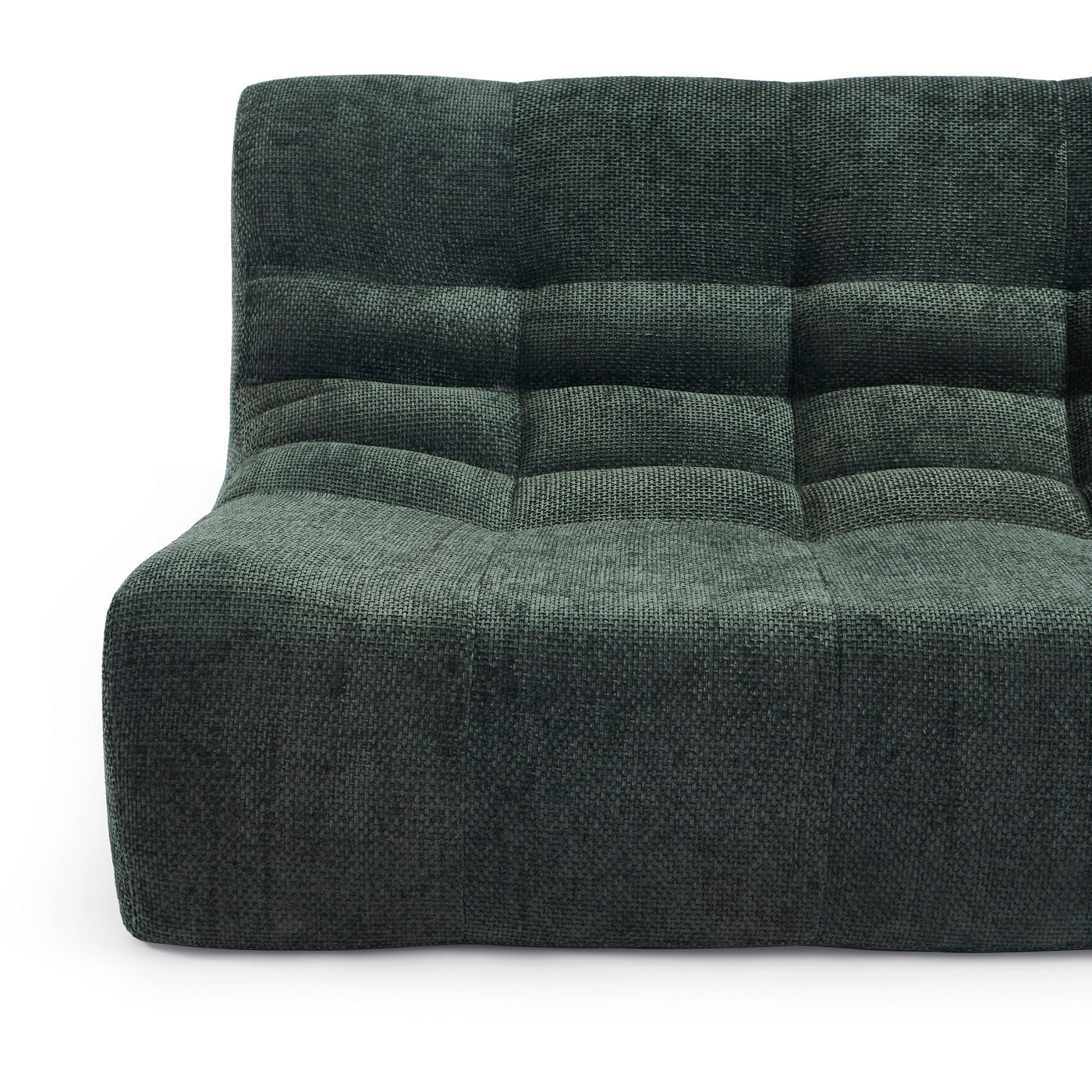 Janis - 2-Seater Modular Bench - Chenille Fabric - Green