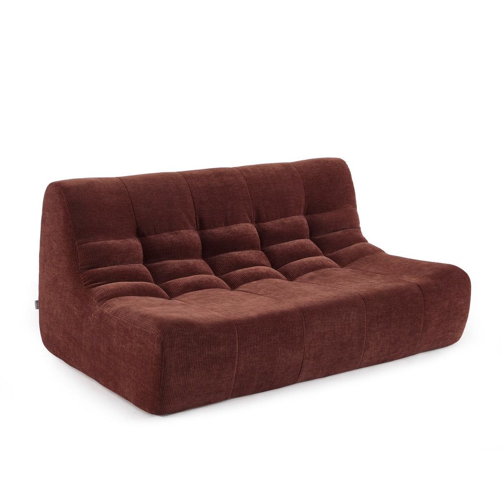 Janis - 2-Seater Modular Bench - Velvet - Burgundy
