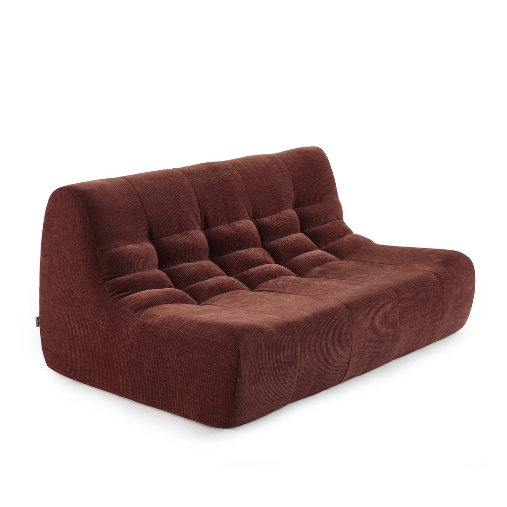 Janis - 2-Seater Modular Bench - Velvet - Burgundy