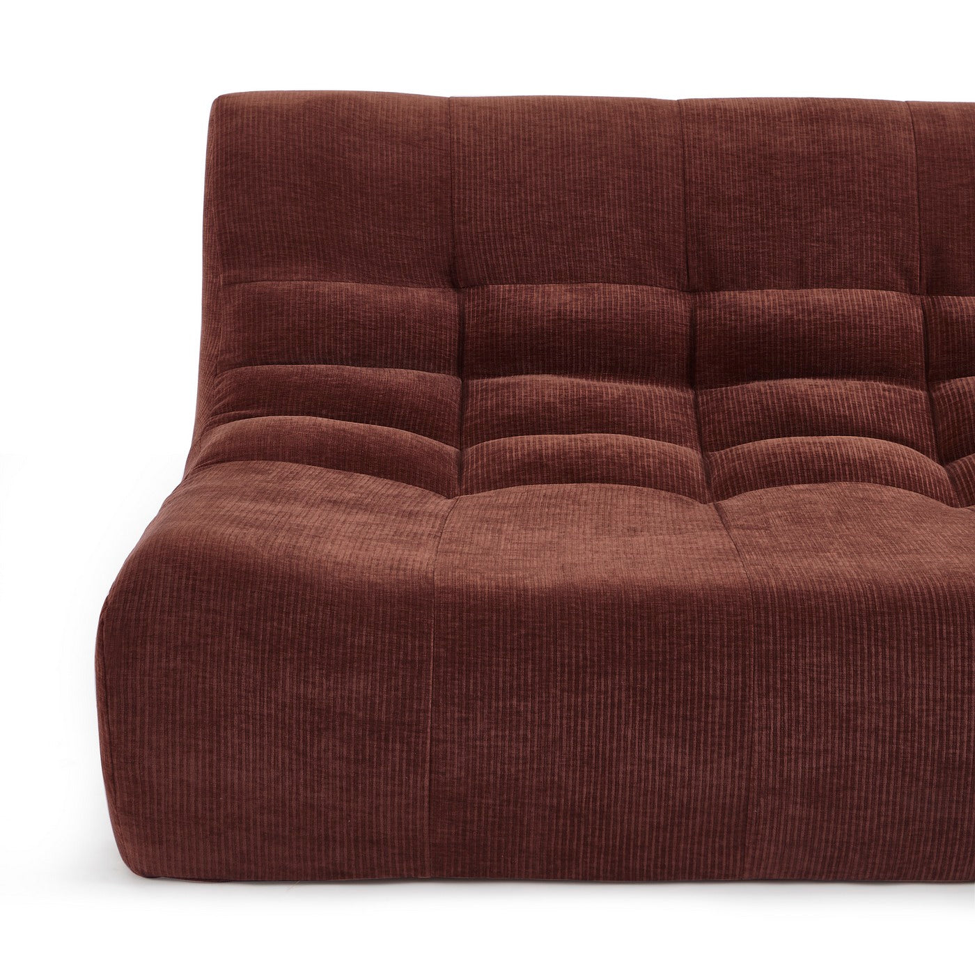 Janis - 2-Seater Modular Bench - Velvet - Burgundy