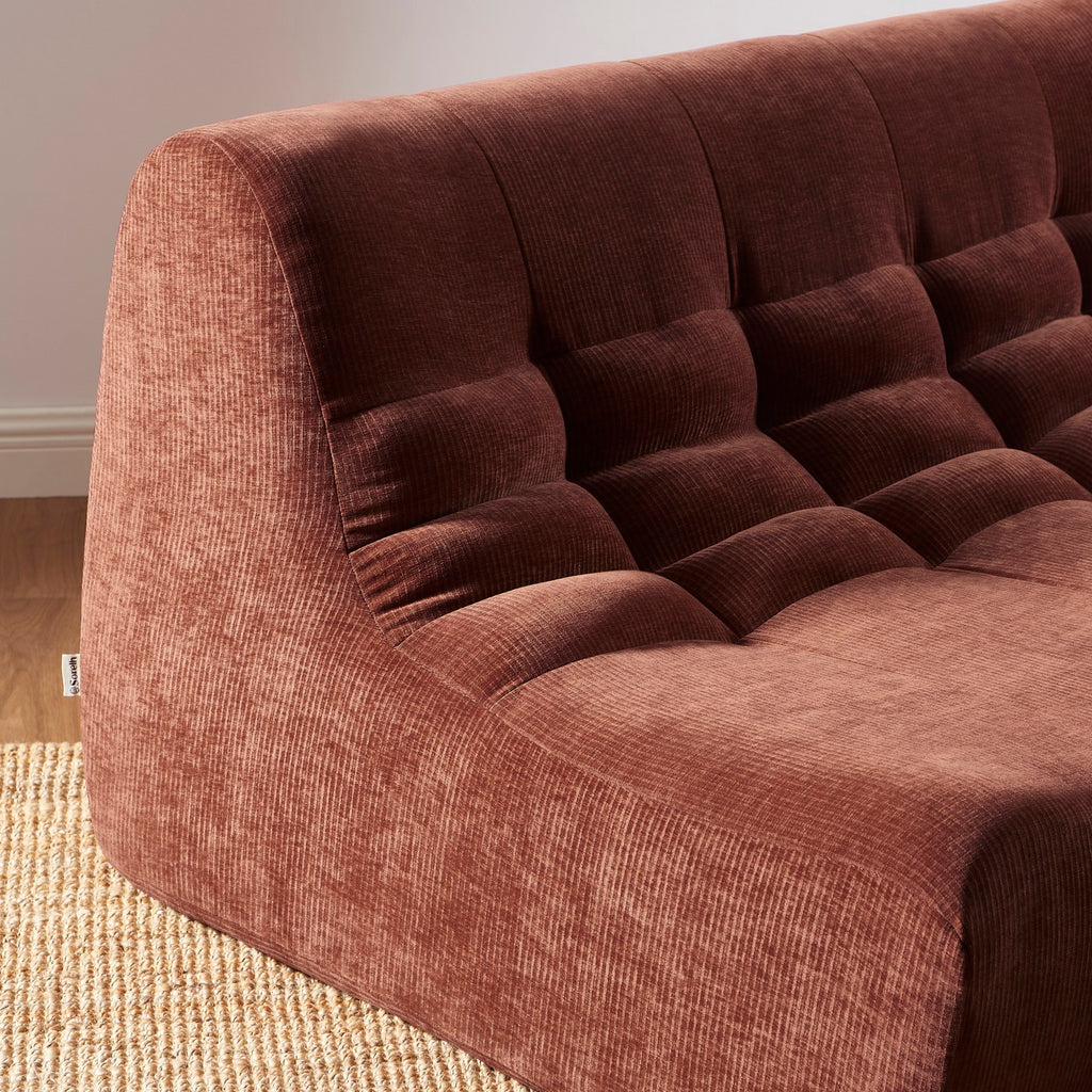 Janis - 2-Seater Modular Bench - Velvet - Burgundy