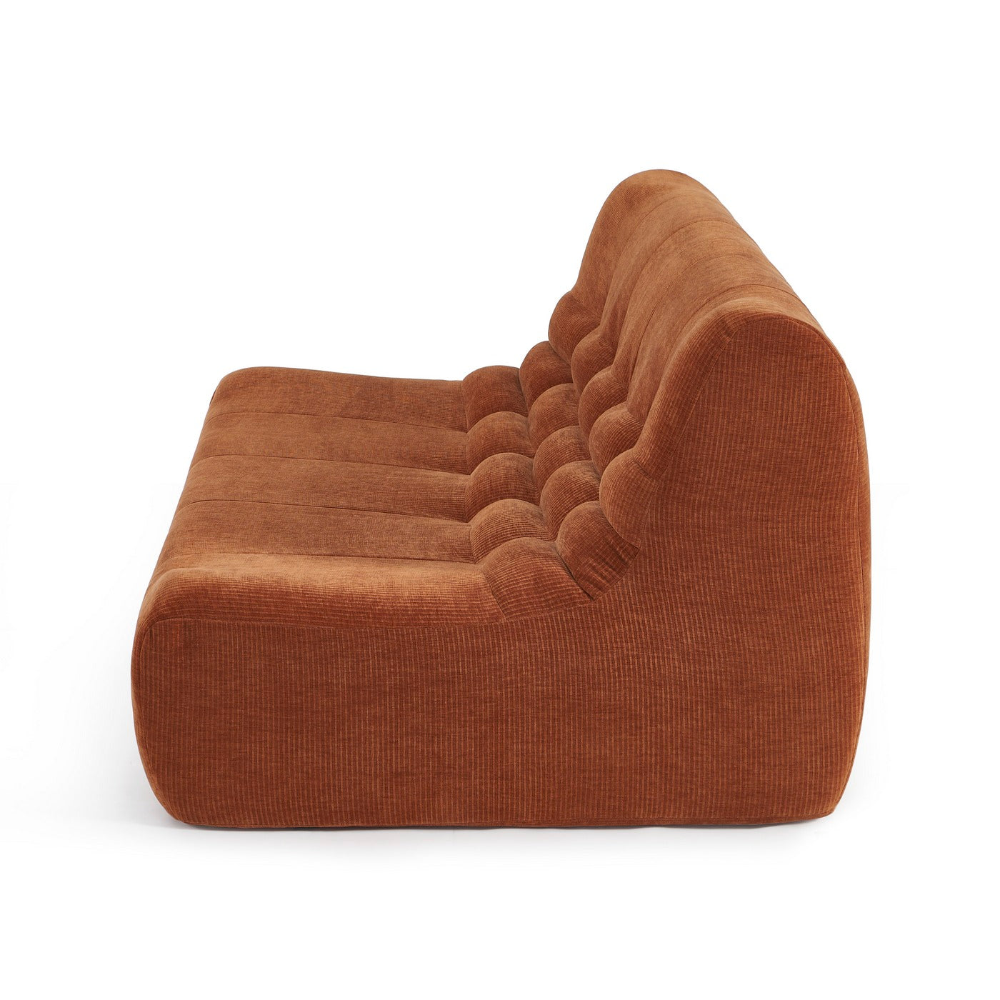 Janis - Modular 2-Seater Bench Seat - Velvet - Terracotta