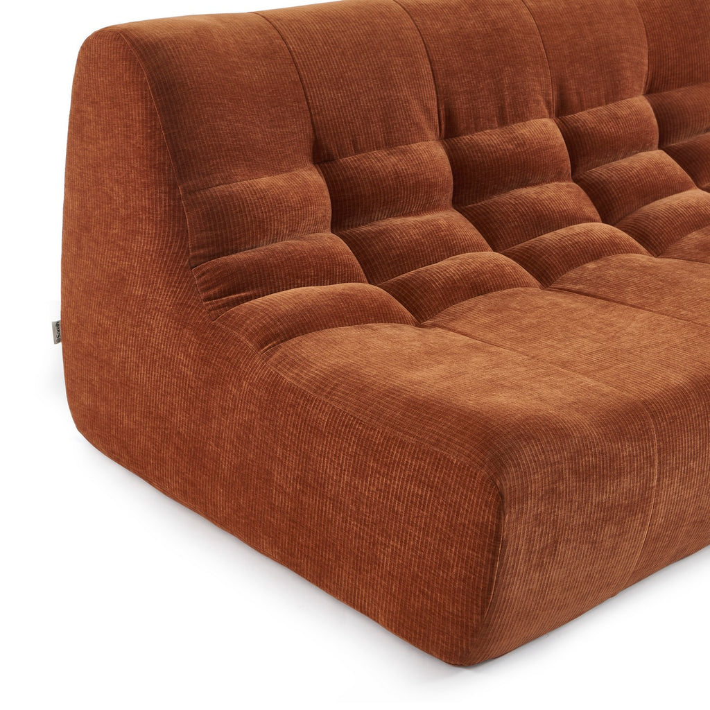Janis - Modular 2-Seater Bench Seat - Velvet - Terracotta