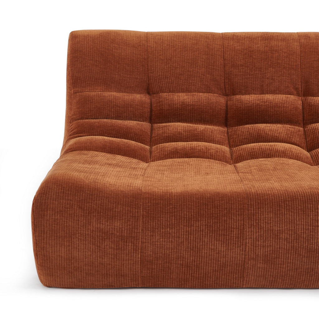 Janis - Modular 2-Seater Bench Seat - Velvet - Terracotta