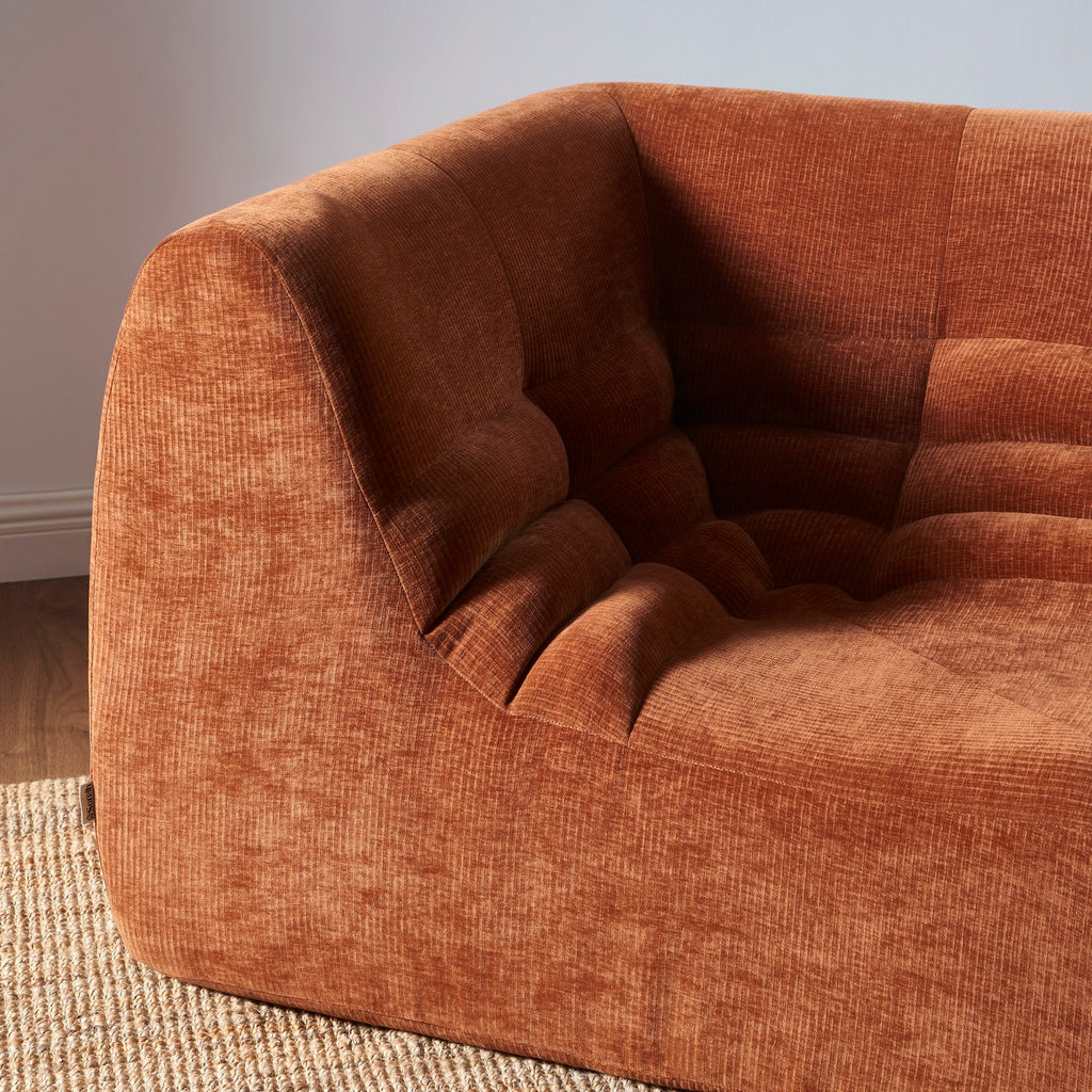 Janis - Chauffeuse D'Angle Modulable - Velours - Terracotta