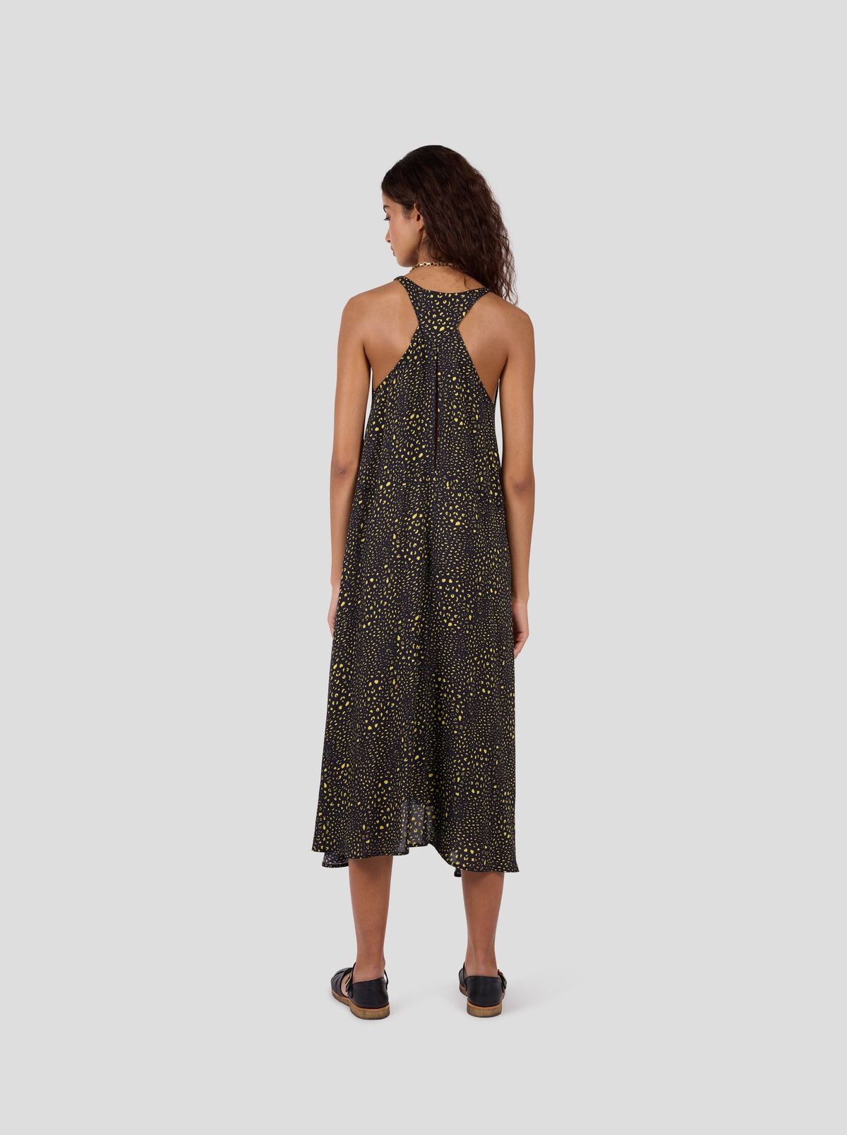 Vestido Java con estampado de leopardo negro