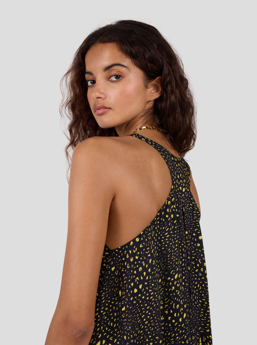 Vestido Java con estampado de leopardo negro