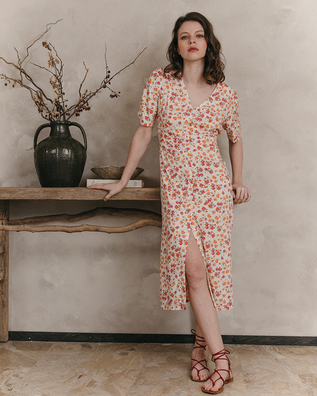 Jemmapes Midi Dress - Beige