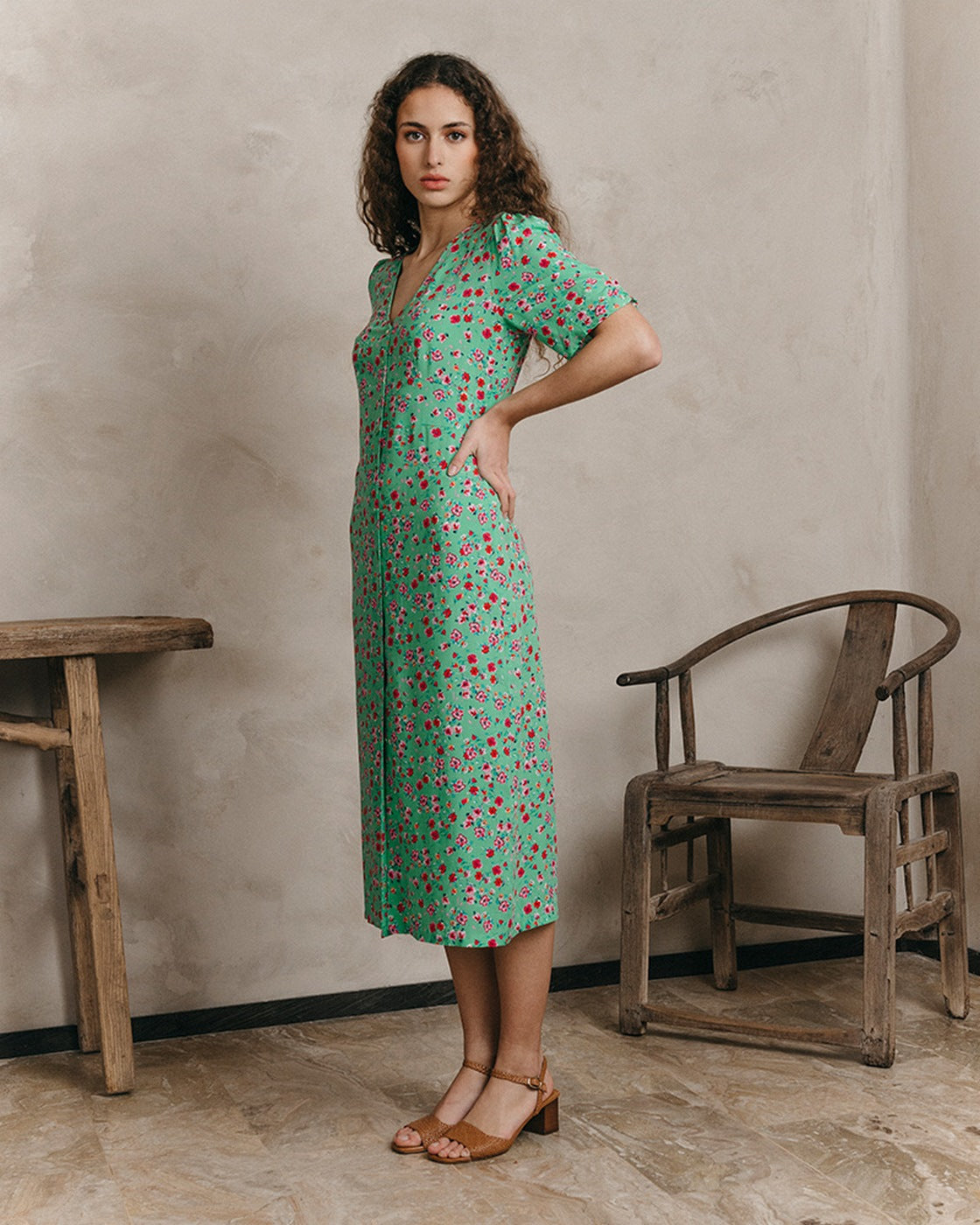 Jemmapes Midi Dress - Vert