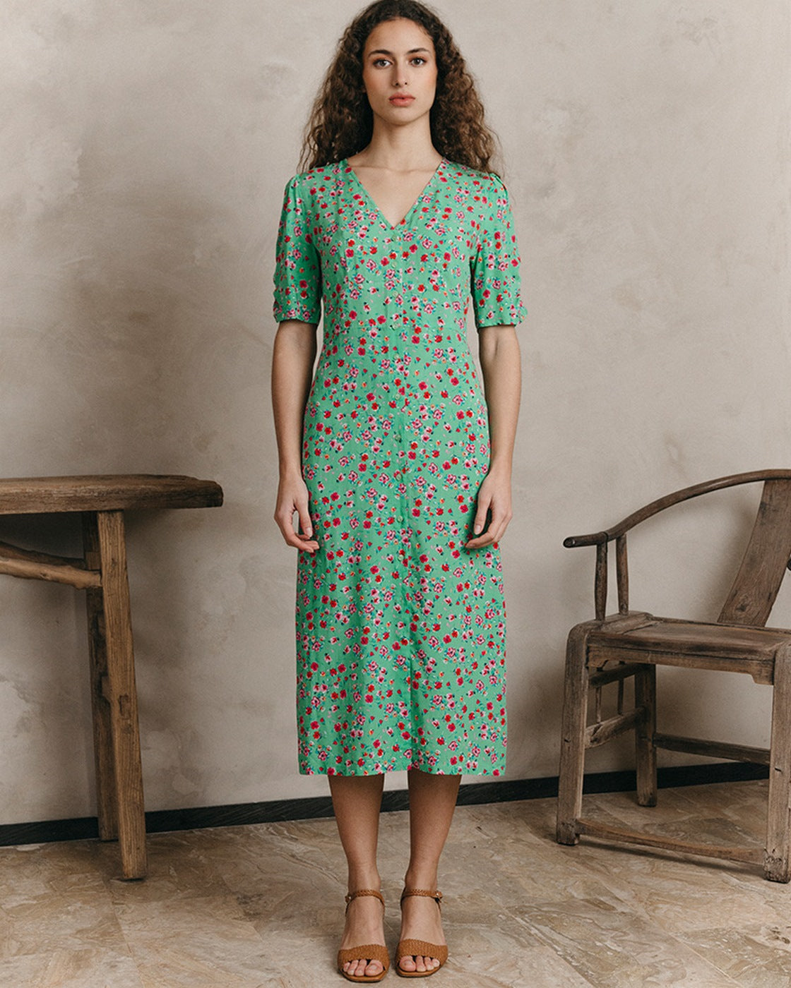 Jemmapes Midi Dress - Vert