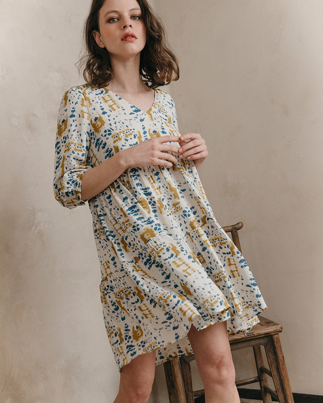 Jemma Short Dress - Beige