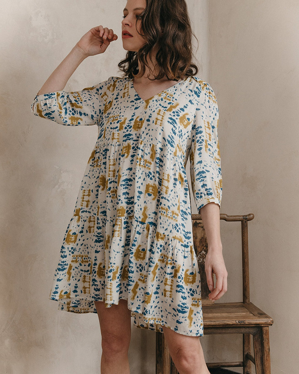 Jemma Short Dress - Beige